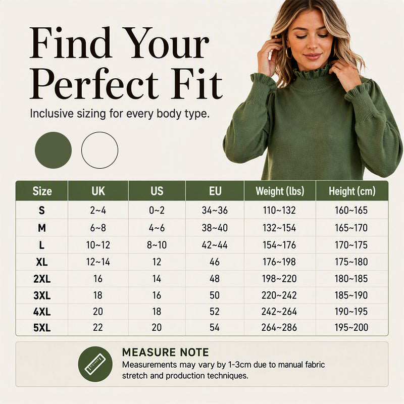 Women's Elegant Cozy Knitted Top with Ruffle Trim