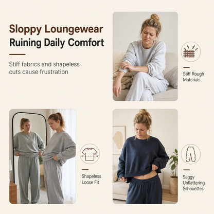 ✨ Cozy Made Polished | Women’s Cropped Hooded Knit & Wide-Leg Pants 2-Piece Set