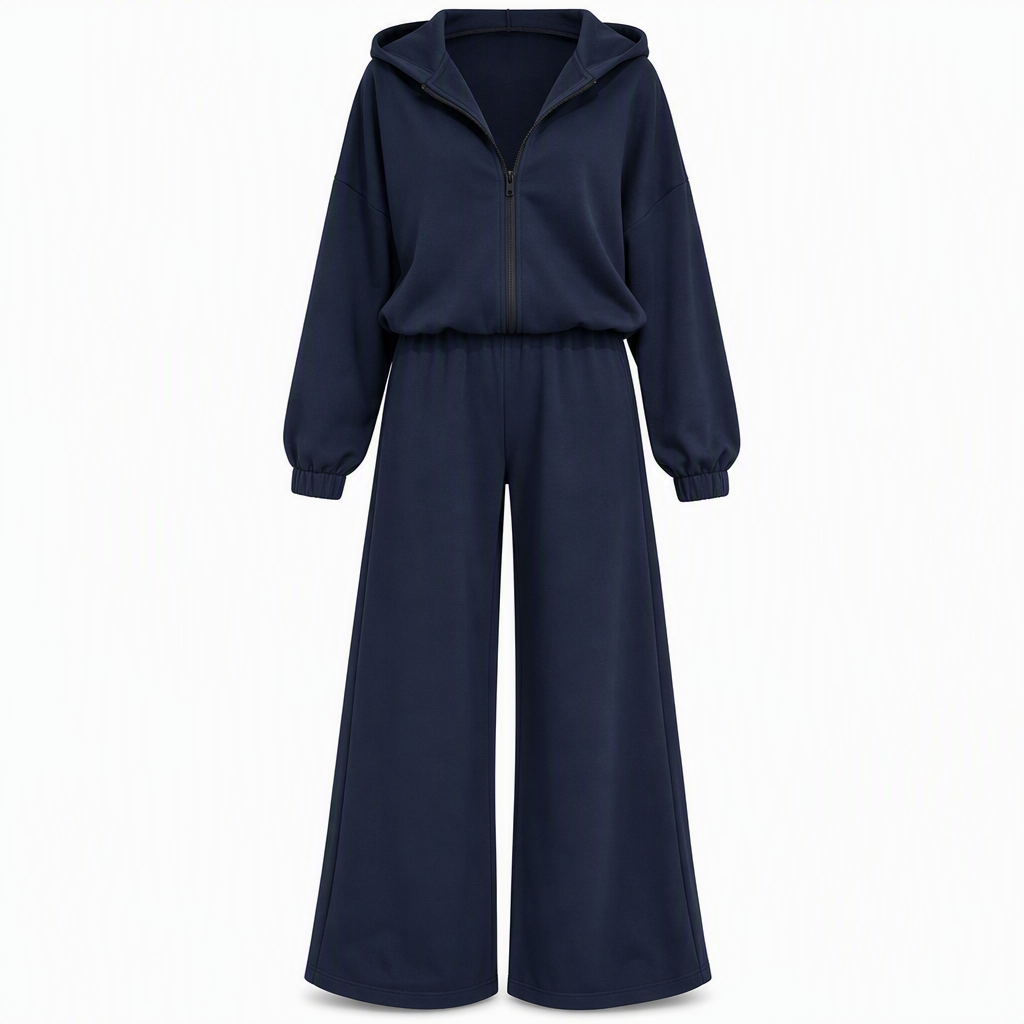✨ Cozy Made Polished | Women’s Cropped Hooded Knit & Wide-Leg Pants 2-Piece Set