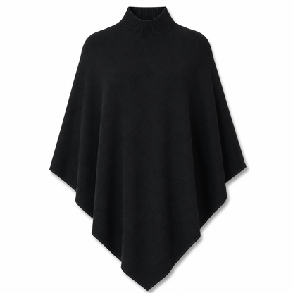 ✨ Effortless Draped Elegance | Women’s Mock-Neck Batwing Knit Shawl Wrap