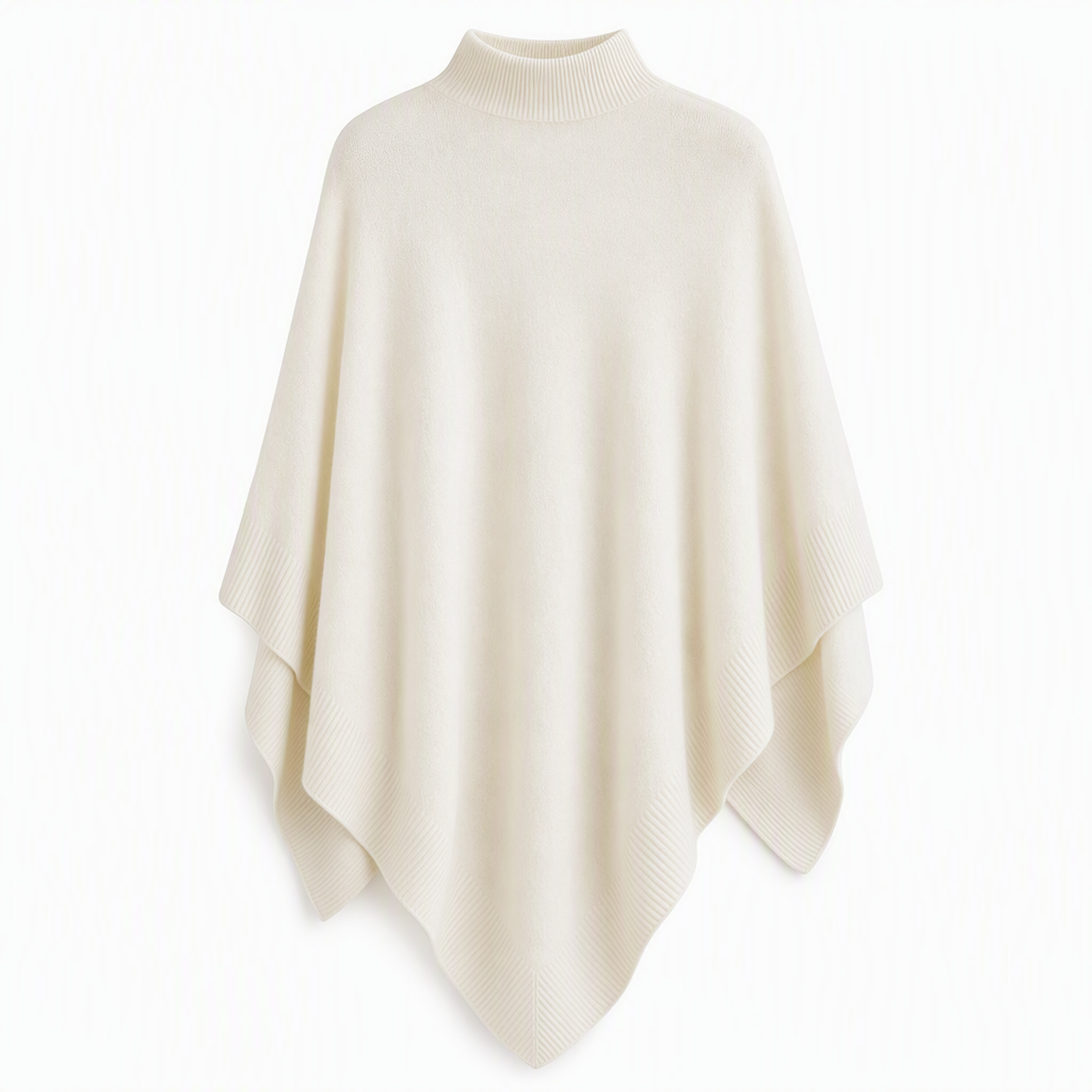✨ Effortless Draped Elegance | Women’s Mock-Neck Batwing Knit Shawl Wrap