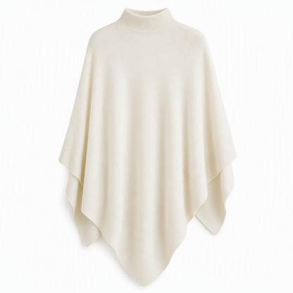 ✨ Effortless Draped Elegance | Women’s Mock-Neck Batwing Knit Shawl Wrap