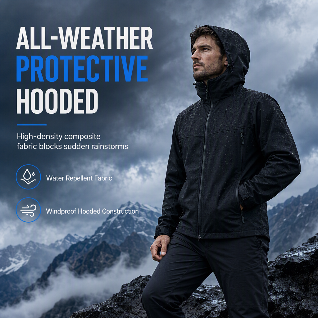 🏕️ Ready for the Outdoors | Unisex Water-Resistant Hooded Softshell Jacket