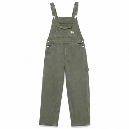 Men's Heavyweight Cotton Denim Overalls Relaxed Fit Straight Leg Dungarees with Multi Pocket Utility