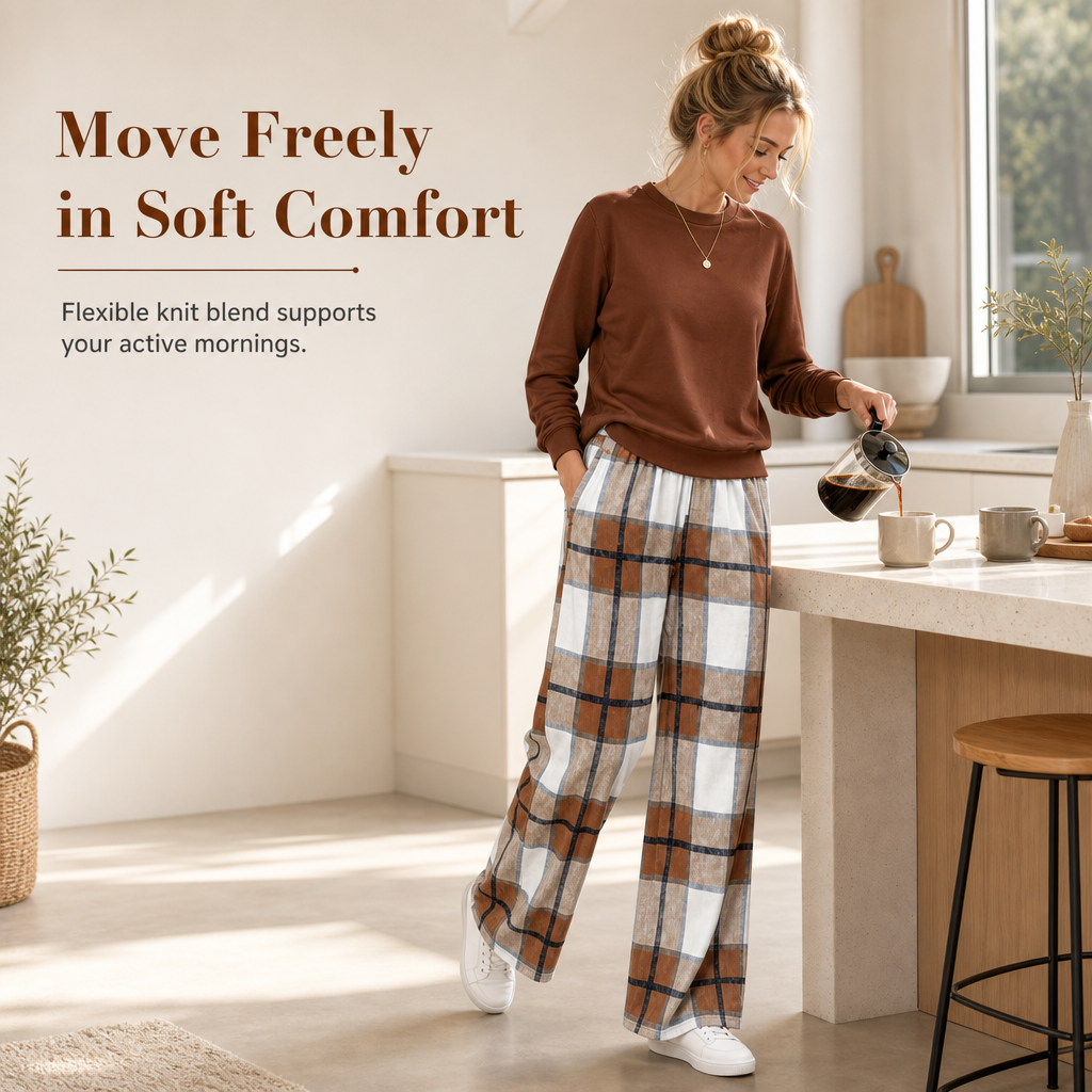 ⏰New Hot Sales - save 50%  😍Women's Soft Casual Crewneck Sweatshirt and Wide Leg Pants Set