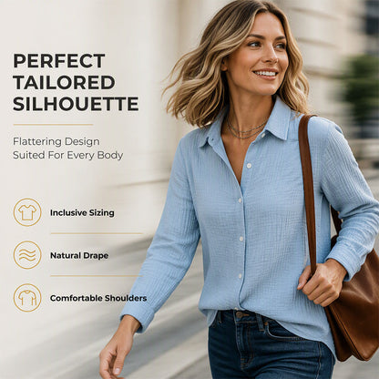 Women's Classic Long Sleeve Button Down Shirt