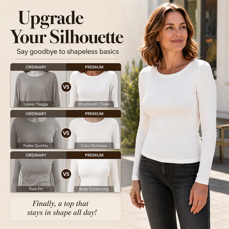 🧶 Ribbed Texture, Easy Everyday Fit | Women's Classic Crew-Neck Knit Top🧥