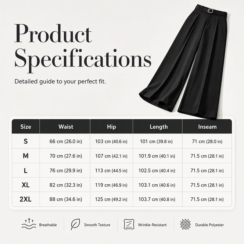 👖 Flattering High Rise, Elegant Drape | Women's Wide-Leg Pants