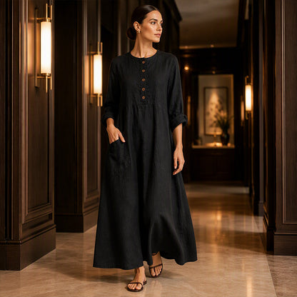 ✨ Easy Everyday Elegance | Women’s Casual Maxi Dress with Side Pockets