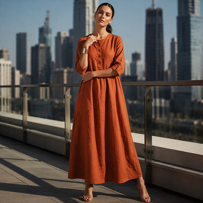 ✨ Easy Everyday Elegance | Women’s Casual Maxi Dress with Side Pockets