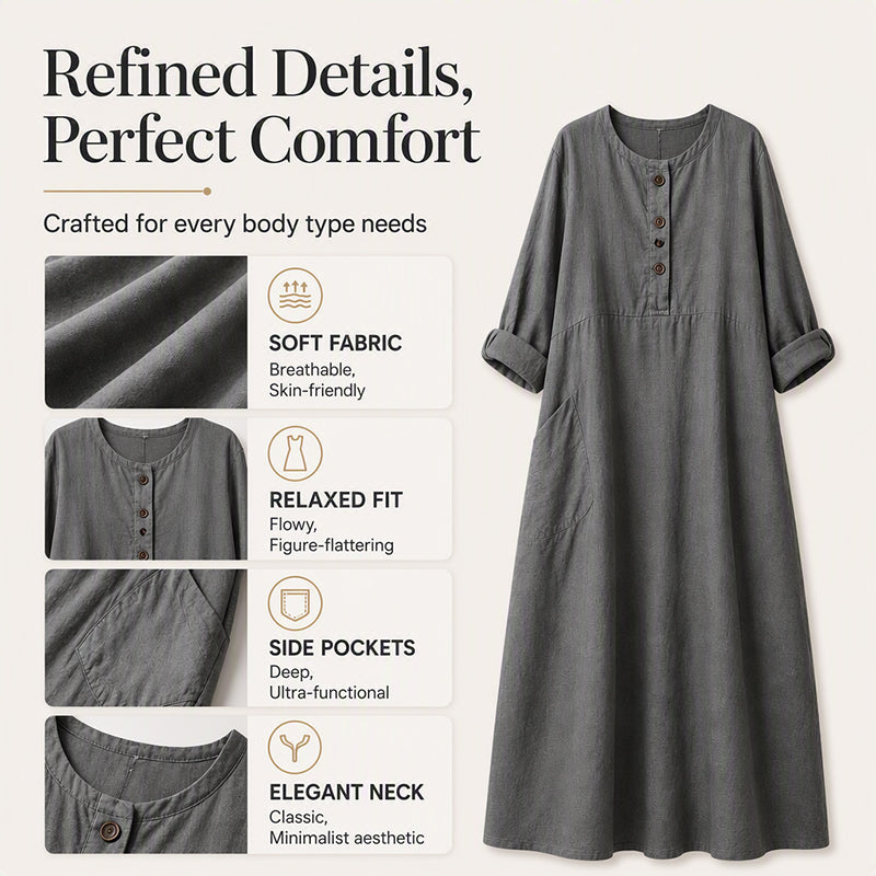 ✨ Easy Everyday Elegance | Women’s Casual Maxi Dress with Side Pockets