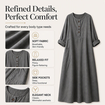 ✨ Easy Everyday Elegance | Women’s Casual Maxi Dress with Side Pockets