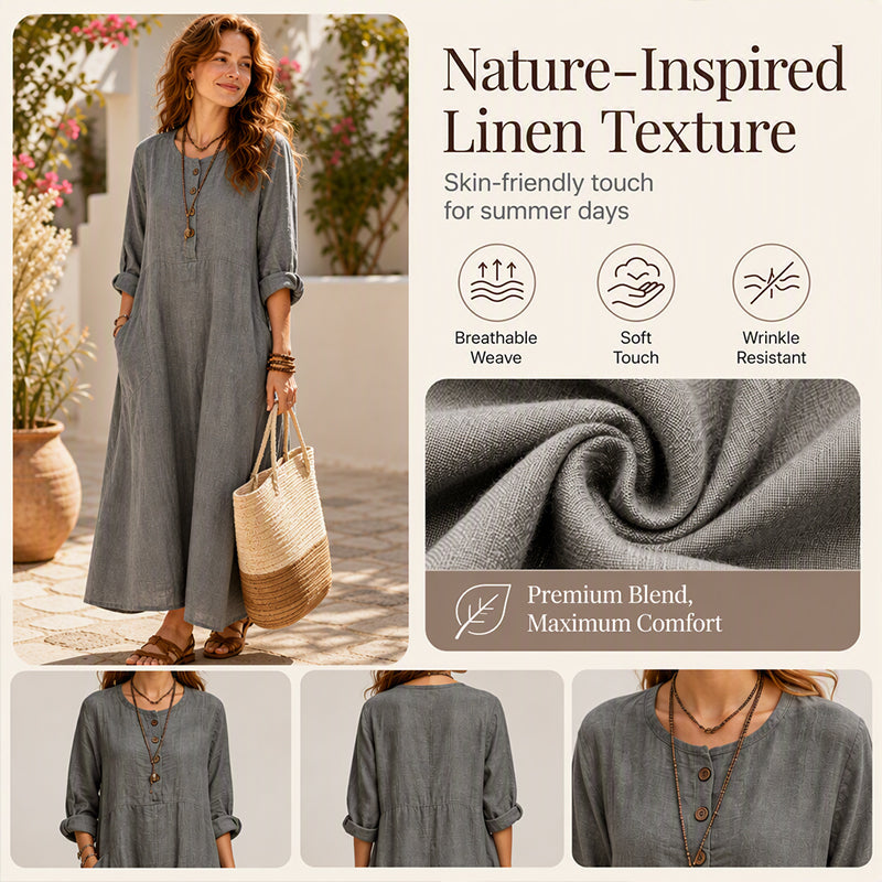 ✨ Easy Everyday Elegance | Women’s Casual Maxi Dress with Side Pockets