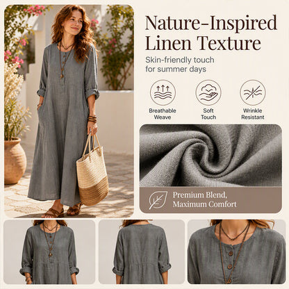 ✨ Easy Everyday Elegance | Women’s Casual Maxi Dress with Side Pockets