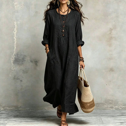 ✨ Easy Everyday Elegance | Women’s Casual Maxi Dress with Side Pockets