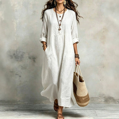✨ Easy Everyday Elegance | Women’s Casual Maxi Dress with Side Pockets