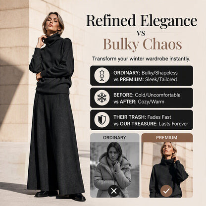 ✨ Effortless Coordination | Women’s Turtleneck Top & Maxi Skirt 2-Piece Se