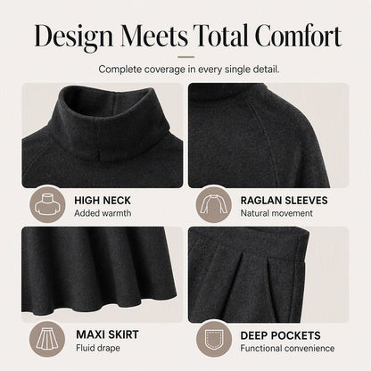 ✨ Effortless Coordination | Women’s Turtleneck Top & Maxi Skirt 2-Piece Se
