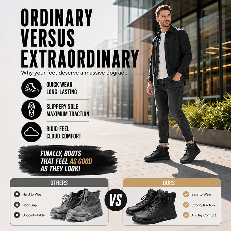 🥾 Rugged Everyday Protection | Men’s Waterproof Genuine Leather Combat Boots ⚡ Free Shipping