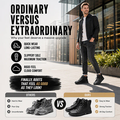🥾 Rugged Everyday Protection | Men’s Waterproof Genuine Leather Combat Boots ⚡ Free Shipping