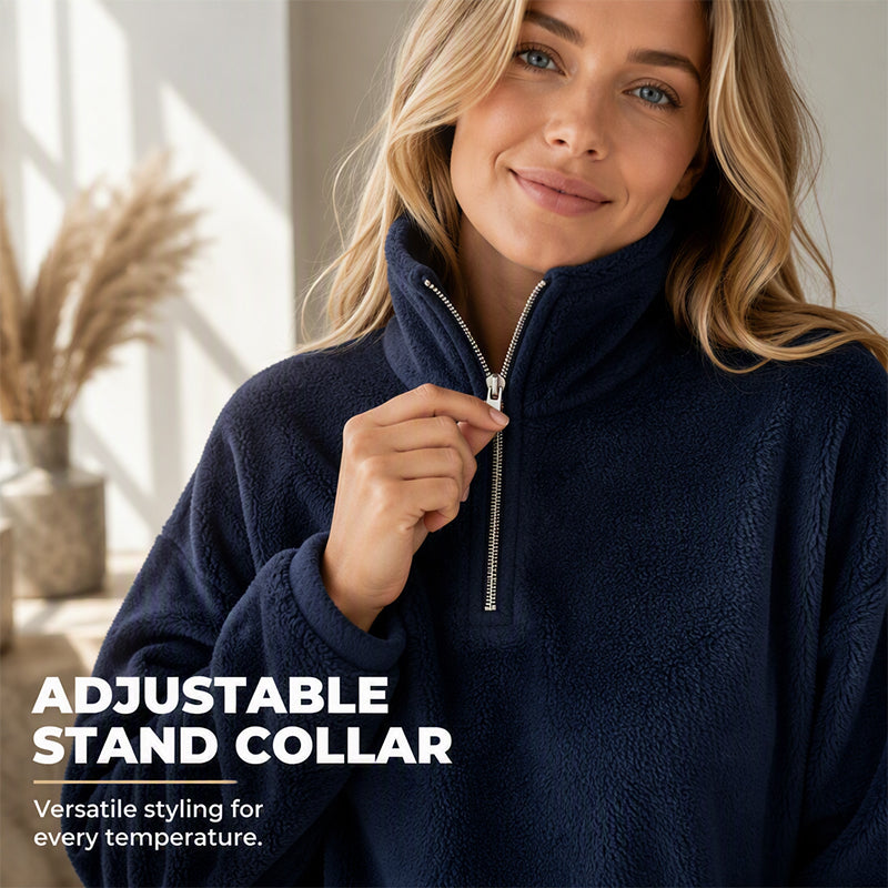 Women's Casual Cozy Quarter-Zip Sweatshirt