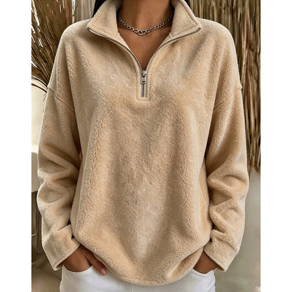Women's Casual Cozy Quarter-Zip Sweatshirt