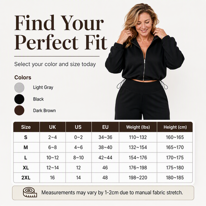 ✨ Relaxed & Put-Together | Women’s Cropped Zip-Up & Wide-Leg Pants 2-Piece Set