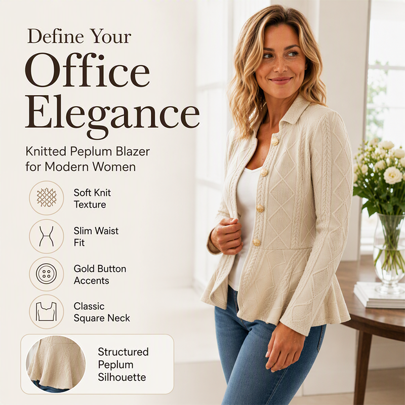 ✨ Feminine Tailoring | Women’s Ruffled Peplum Blazer