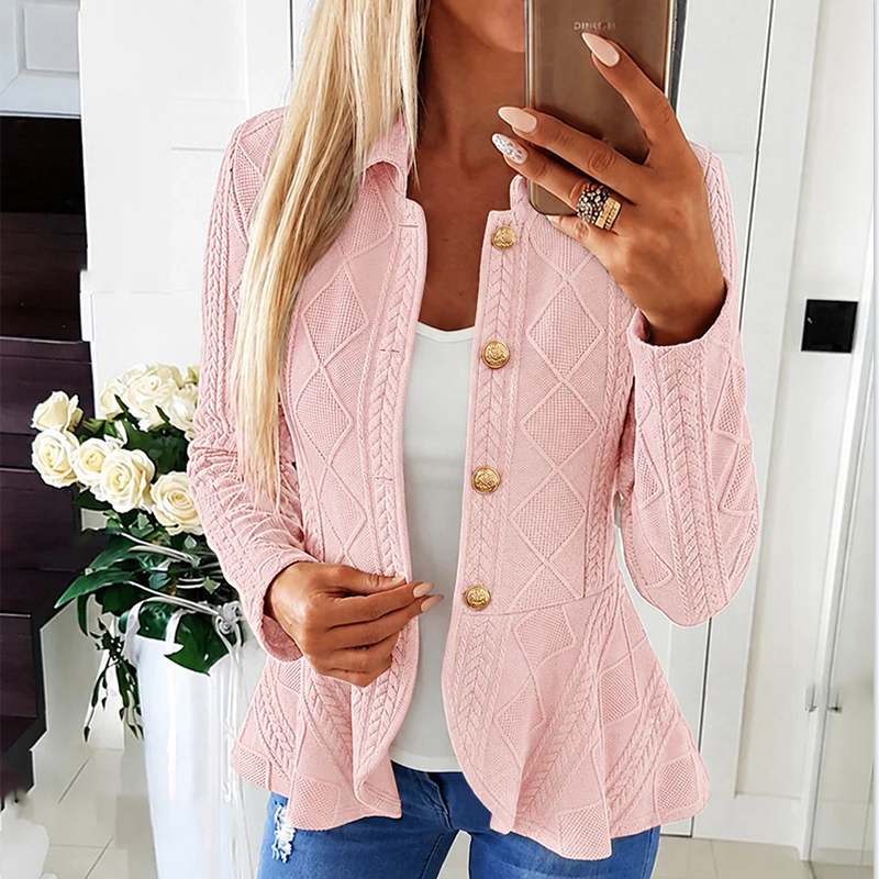 ✨ Feminine Tailoring | Women’s Ruffled Peplum Blazer