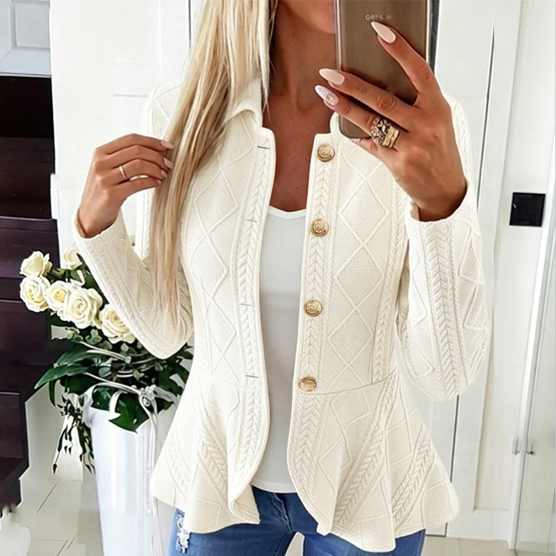 ✨ Feminine Tailoring | Women’s Ruffled Peplum Blazer
