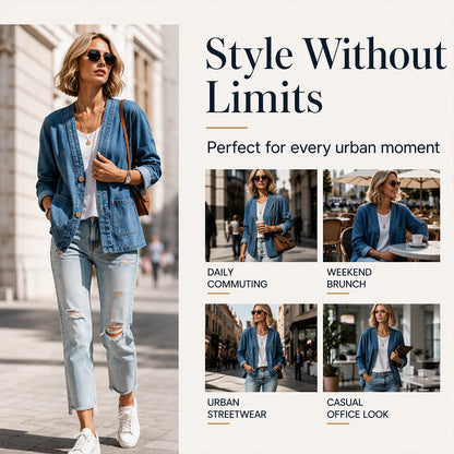 👖 Denim Made Easy | Women’s V-Neck Denim Cardigan