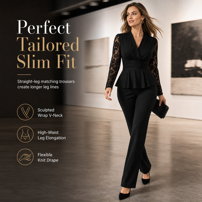 ✨ Women's Chic Two-Piece Pants Set – Elegant Style & Flattering Fit 🤍