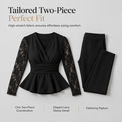 ✨ Women's Chic Two-Piece Pants Set – Elegant Style & Flattering Fit 🤍