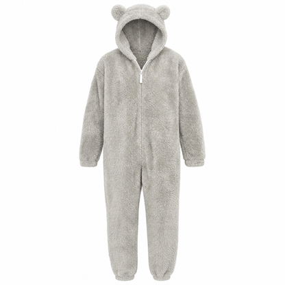 ☁️ Head-to-Toe Cozy | Women’s Sherpa Hooded Onesie with Cute Ear Detail