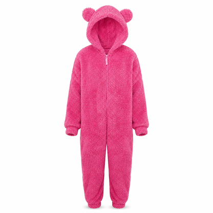 ☁️ Head-to-Toe Cozy | Women’s Sherpa Hooded Onesie with Cute Ear Detail