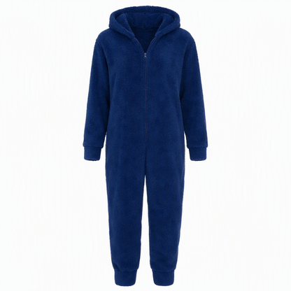 ☁️ Head-to-Toe Cozy | Women’s Sherpa Hooded Onesie with Cute Ear Detail