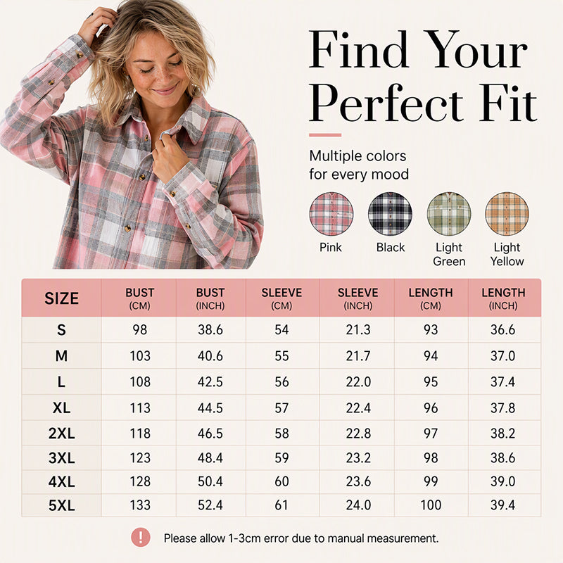 ✨ Timeless Plaid Layering | Women’s Mid-Length Plaid Shirt Jacket