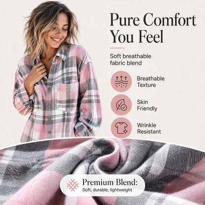 ✨ Timeless Plaid Layering | Women’s Mid-Length Plaid Shirt Jacket
