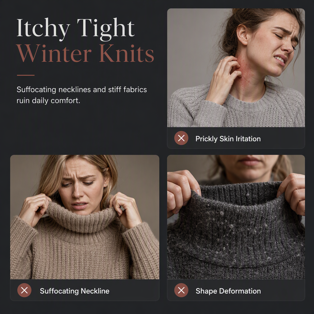 ☁️ Cozy Without the Bulk | Women’s Relaxed Ribbed Turtleneck Sweater