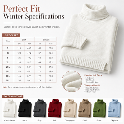 ☁️ Cozy Without the Bulk | Women’s Relaxed Ribbed Turtleneck Sweater