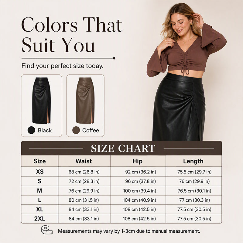 ✨ Edgy Elegance | Women’s Asymmetrical Side-Slit PU Skirt