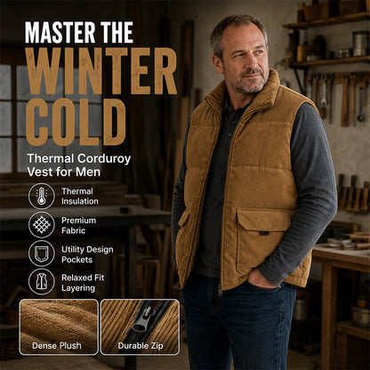 🔥 Rugged Warmth | Men’s Corduroy Padded Utility Vest