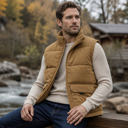 🔥 Rugged Warmth | Men’s Corduroy Padded Utility Vest