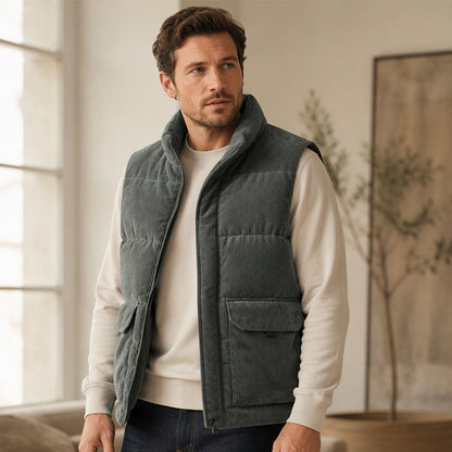 🔥 Rugged Warmth | Men’s Corduroy Padded Utility Vest
