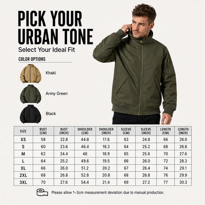 🔥 Rugged Comfort | Men’s Loose Plush-Lined Bomber Jacket