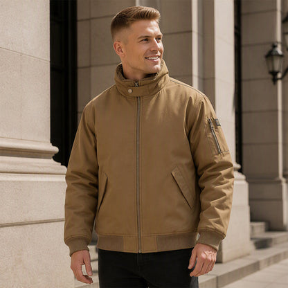 🔥 Rugged Comfort | Men’s Loose Plush-Lined Bomber Jacket