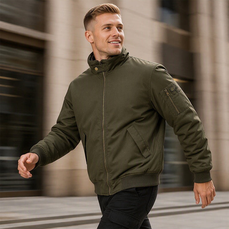🔥 Rugged Comfort | Men’s Loose Plush-Lined Bomber Jacket