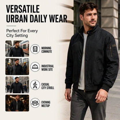 🔥 Rugged Comfort | Men’s Loose Plush-Lined Bomber Jacket