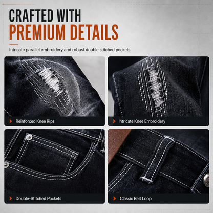 👖 Rugged Stretch | Men’s Slim-Fit Ripped Denim Jeans