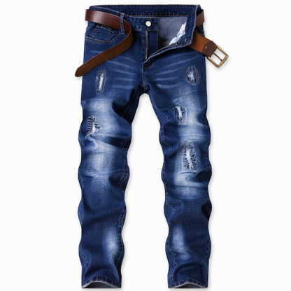 👖 Rugged Stretch | Men’s Slim-Fit Ripped Denim Jeans